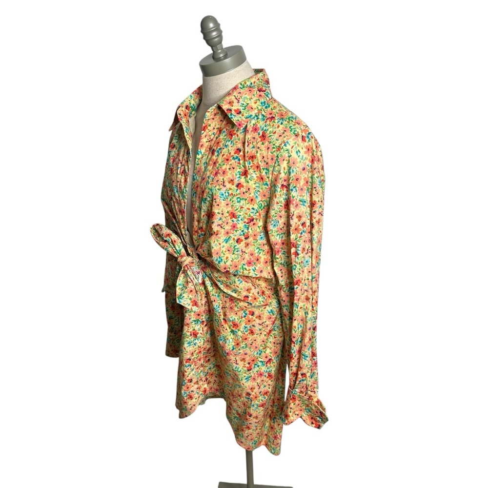 Lovers + Friends Aja Long Sleeve Knot Mini Dress in Summer Field Floral Large - Picture 4 of 12